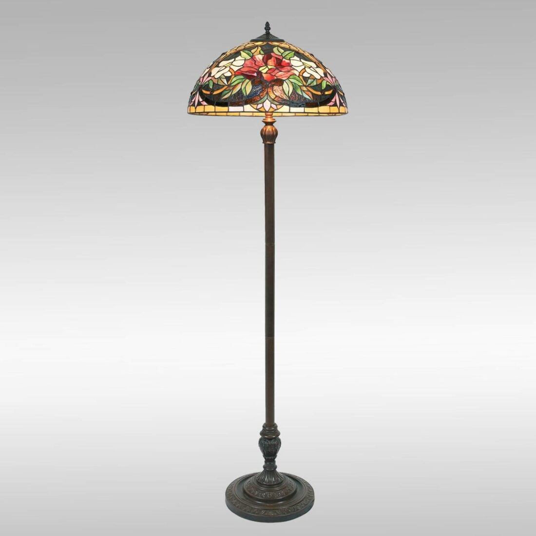 Pestrá stojací lampa ARIADNE v Tiffany stylu